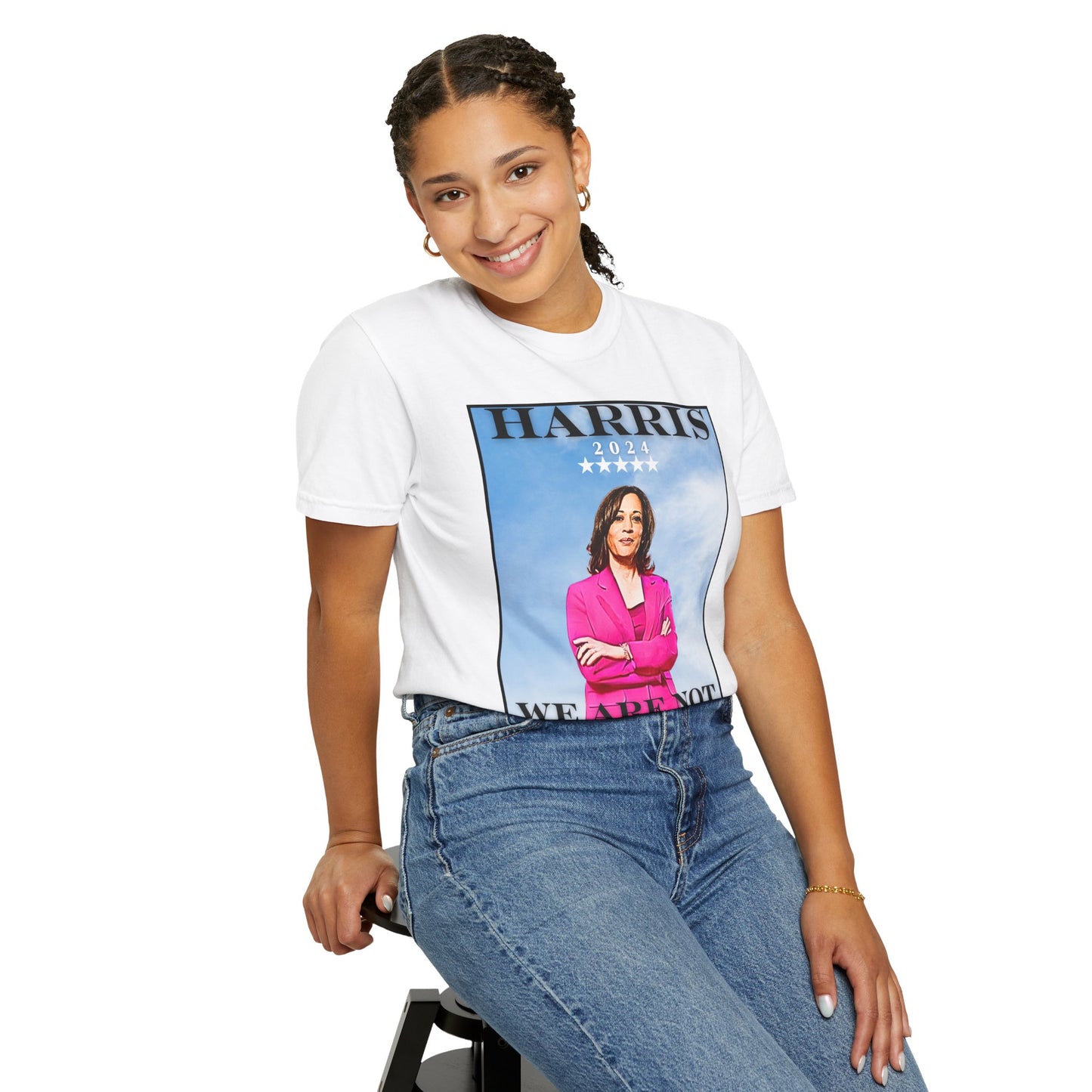 Kamala Harris "We Are Not Going Back" Blue Sky - Unisex Garment-Dyed T-shirt