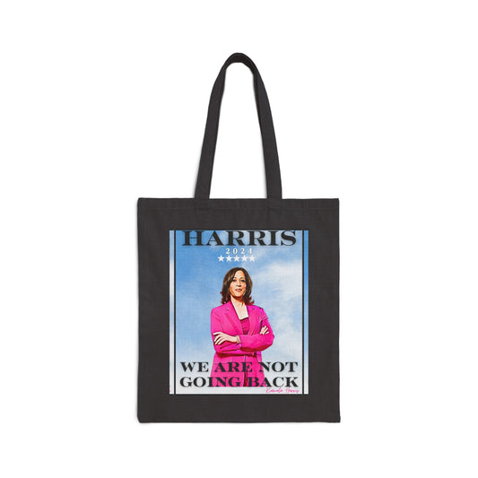 Kamala Harris "We Are Not Going Back" Blue Sky - Cotton Canvas Tote Bag