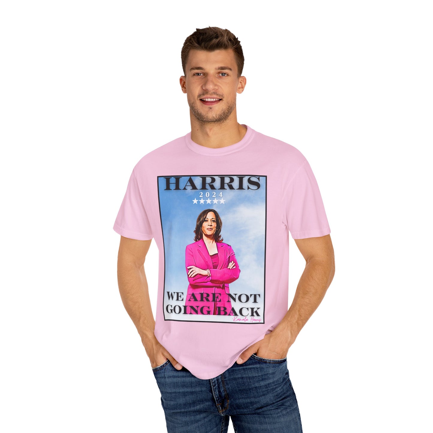 Kamala Harris "We Are Not Going Back" Blue Sky - Unisex Garment-Dyed T-shirt