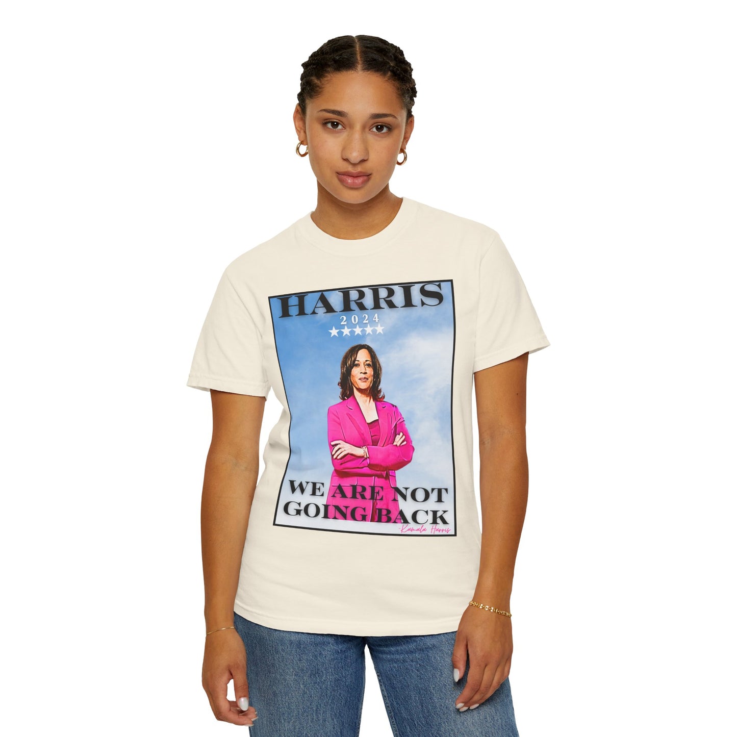 Kamala Harris "We Are Not Going Back" Blue Sky - Unisex Garment-Dyed T-shirt