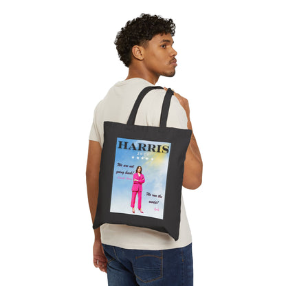 Kamala Harris "We Are Not Going Back - We Run The World" - Cotton Canvas Tote Bag