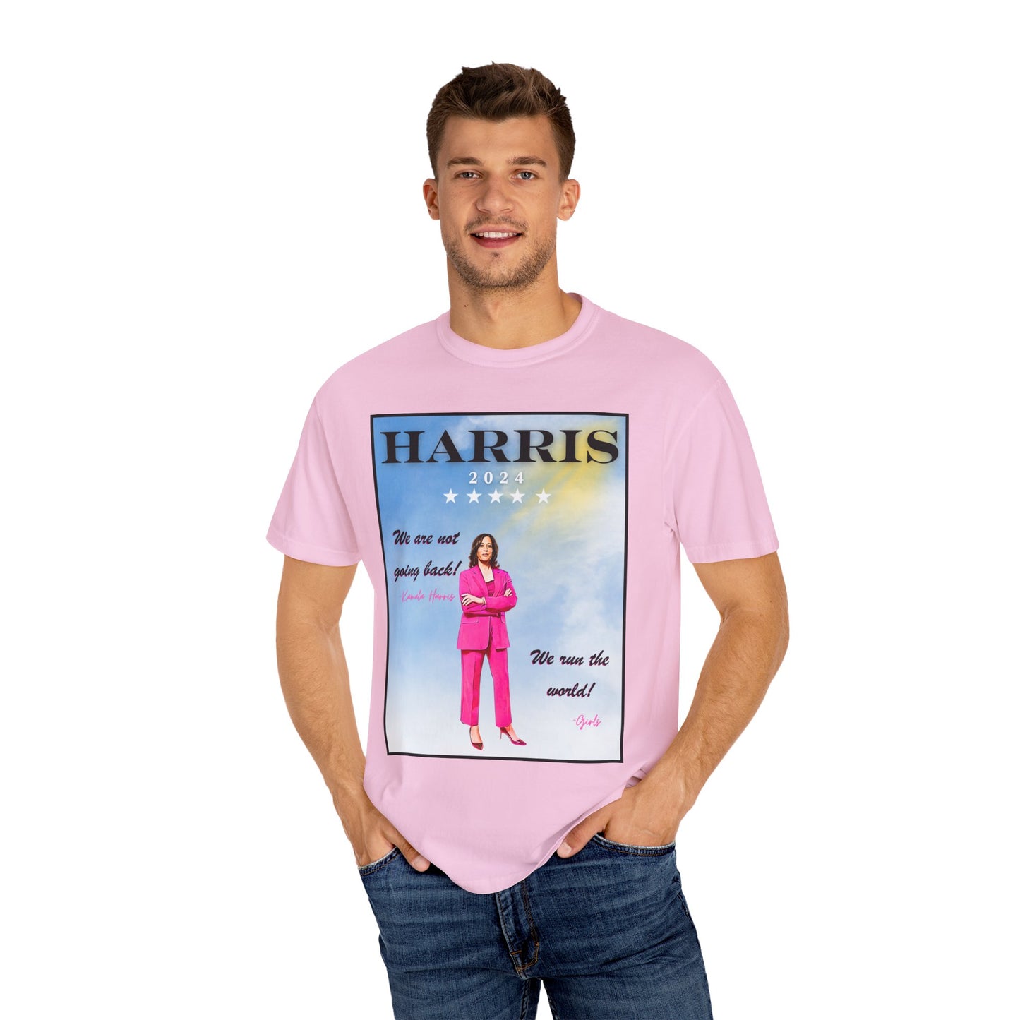 Kamala Harris "We Are Not Going Back - We Run The World" - Unisex Garment-Dyed T-shirt