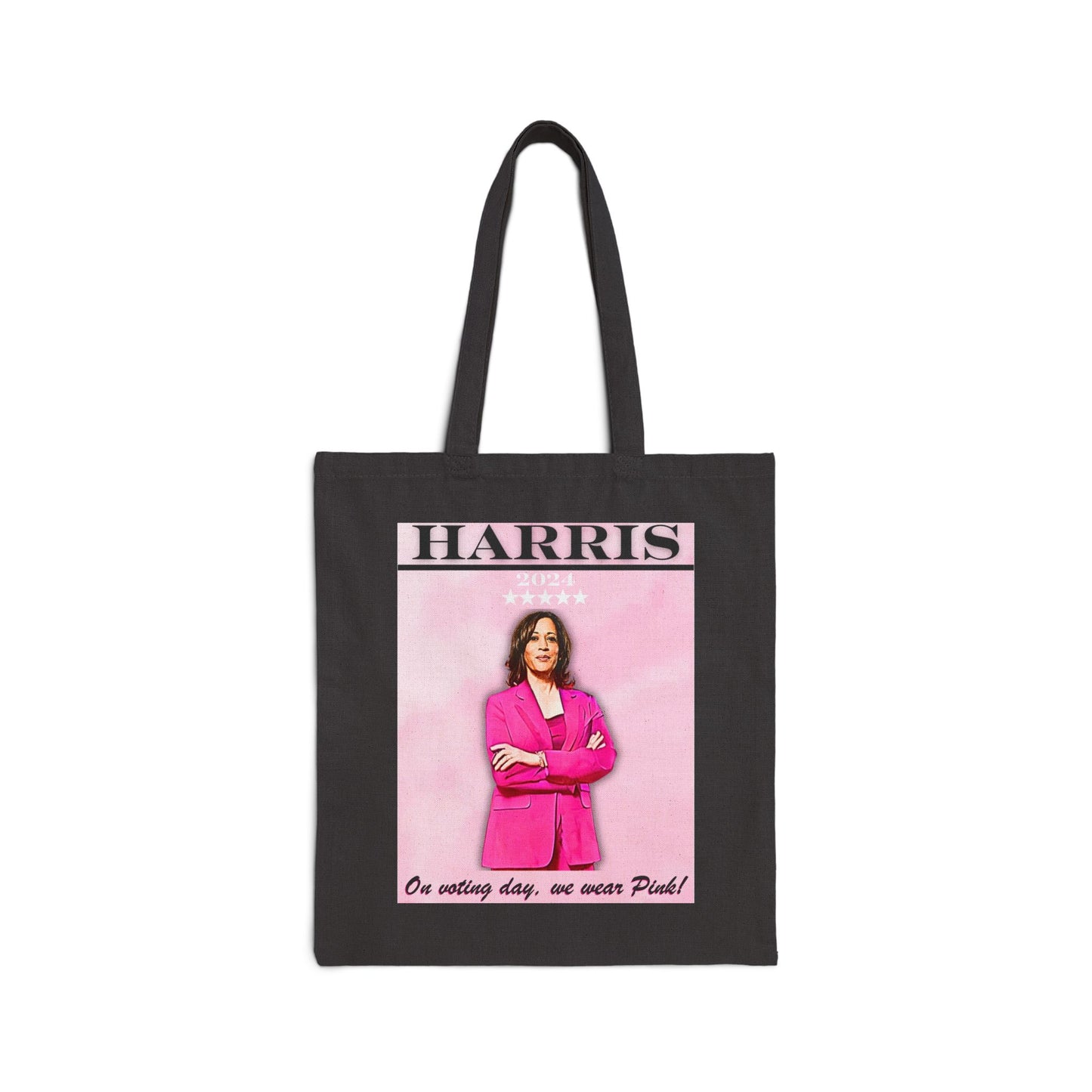 Kamala Harris "On Voting Day We Wear Pink" - Cotton Canvas Tote Bag